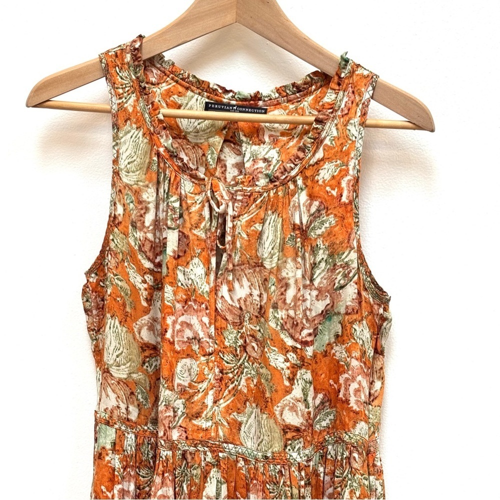 Peruvian Connection Matanzas Tank Dress Floral Flowy Bohemian Summer Size 8 - Picture 7 of 15